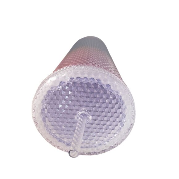 Starbucks Faceted Crystal Rainbow Tumbler 24oz Summer 2020 w/ Lid and Straw - Picture 8 of 8